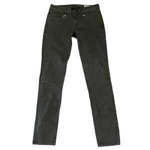 rag & bone Ridley Wax Moto Leggings Womens 26 Dark Olive Green Streetwear Urban